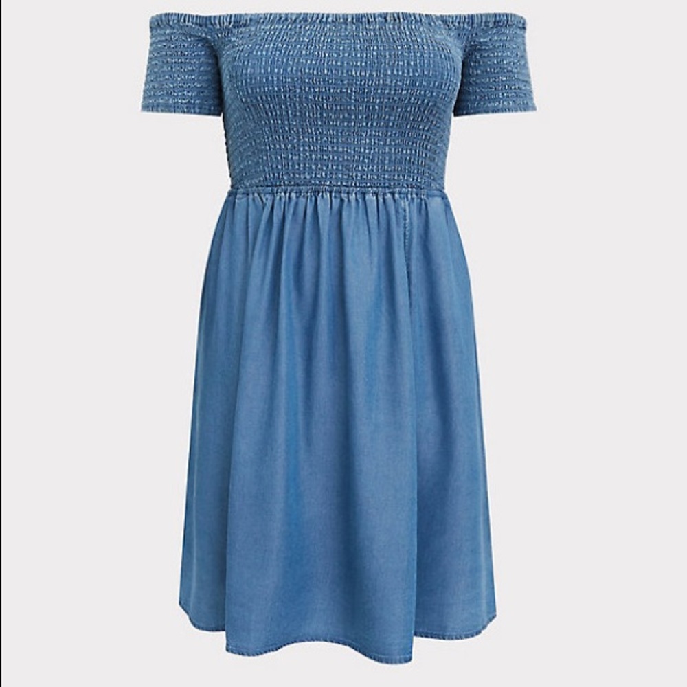 Denim Smocked Dress
